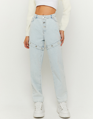 Blue High Waist Dad Jeans | TALLY WEiJL 