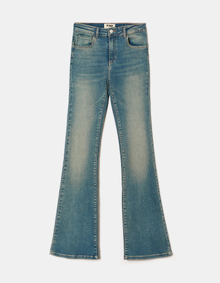 TALLY WEiJL, Mid Waist Push Up Flare Jeans for Women