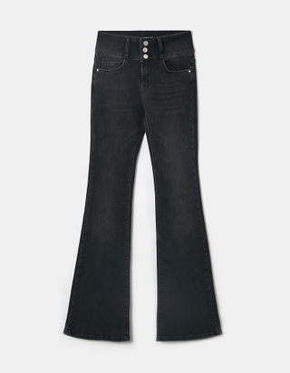 Schwarze High Waist  Flare Jeans