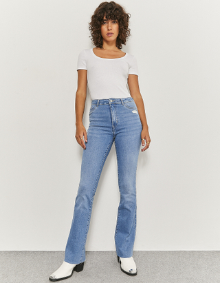 TALLY WEiJL, Jeans Skinny Flare A Vita Alta Blu for Women