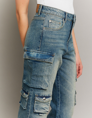 TALLY WEiJL, Mid Waist Cargo Jeans mit mehreren Taschen for Women