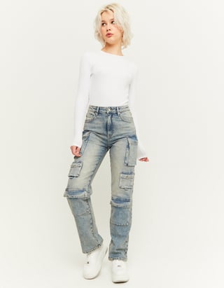 TALLY WEiJL, Jeans Cargo Multitasche a Vita Media for Women