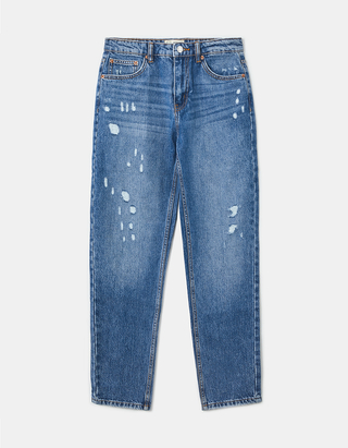 High Waist Ripped Mom Jeans | TALLY 