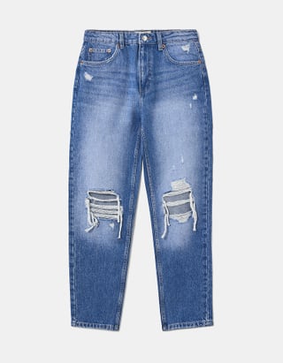 Blaue High Waist Mom Jeans