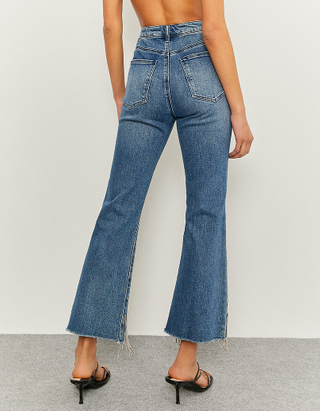 High Waist Cropped Flare Jeans