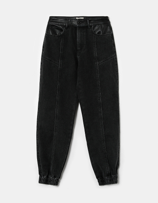 TALLY WEiJL, Black High Waist Joggers Jeans for Women