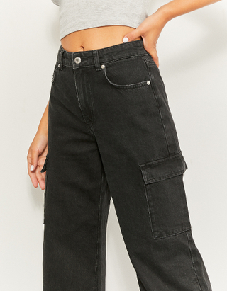 TALLY WEiJL, Schwarze High Waist  Cargo Jeans for Women