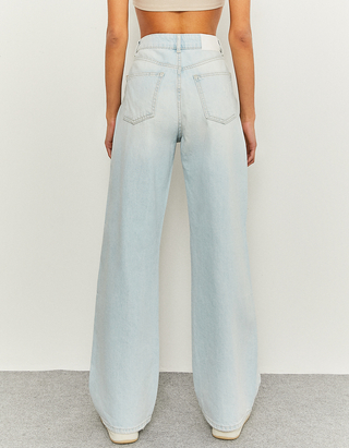 Blue High Waist Wide leg Jeans | TALLY 