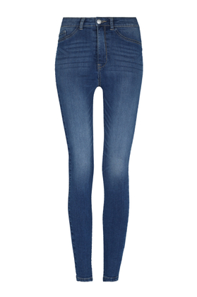 Jeans Taille Haute Skinny Bleu 