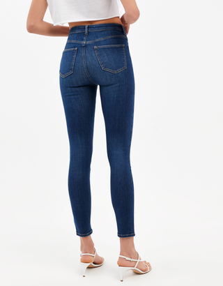 Blue High Waist Skinny Jeans | TALLY 