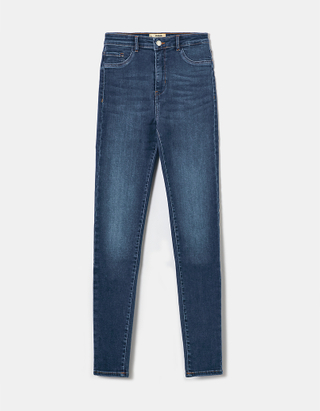 TALLY WEiJL, Jeans Skinny A Vita Alta Blu for Women