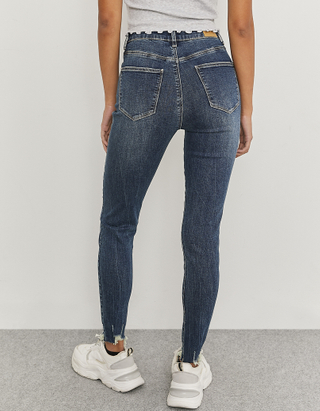 Jeans Skinny A Vita Alta Blu