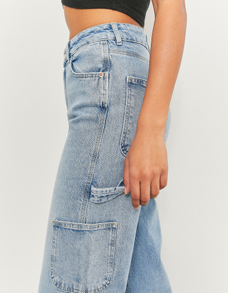 TALLY WEiJL, Jeans Cargo Wide Leg A Vita Alta for Women