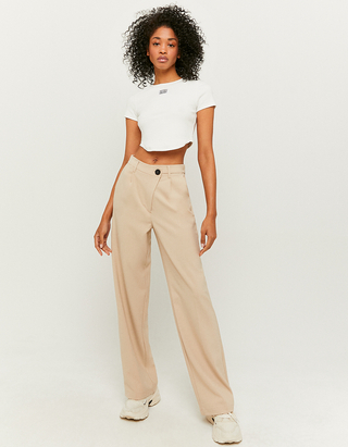 Brown High Waist Wide Leg Trousers 