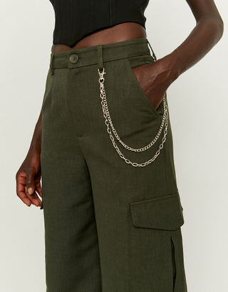 TALLY WEiJL, Pantalon Taille Haute Cargo Vert for Women