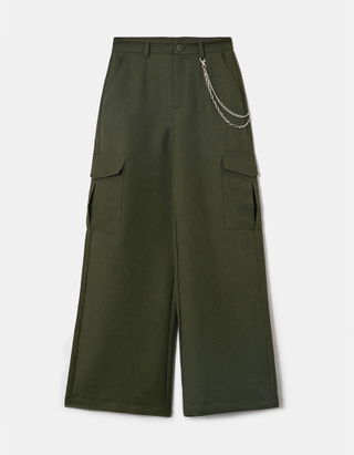 TALLY WEiJL, Green High Waist Cargo Trousers for Women
