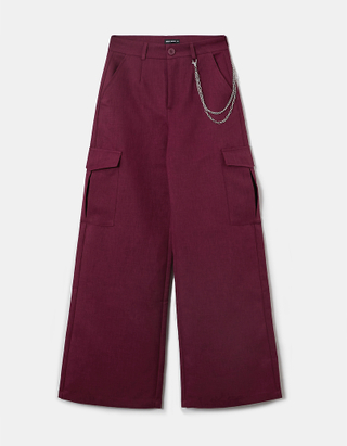 TALLY WEiJL, Pantalon Taille Haute Cargo Rouge  for Women