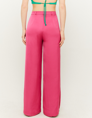 Pink High Waist Wide Leg Trousers 