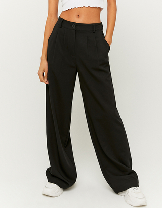 Black High Waist Wide Leg Trousers 