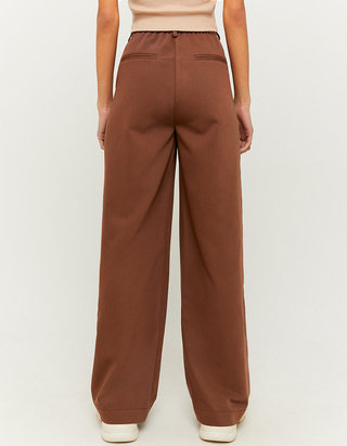Brown High Waist Wide Leg Trousers 