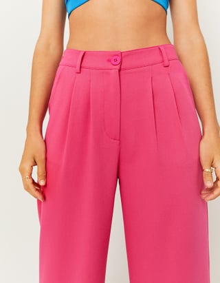 TALLY WEiJL, Różowe szerokie spodnie z wysokim stanem for Women