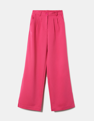 TALLY WEiJL, Pink High Waist Wide Leg Trousers for Women