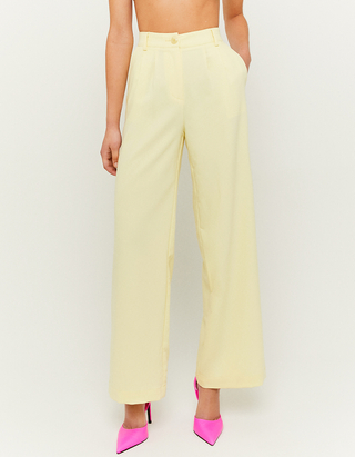 Pantaloni Larghi a Vita Alta Gialli | TALLY WEiJL Online Shop