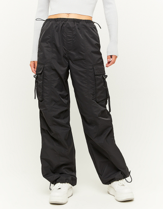 TALLY WEiJL, Black Cargo Parachute Trousers for Women