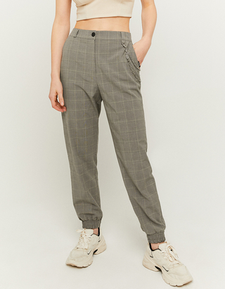 Brown High Waist Joggers Trousers 