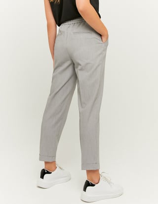 Grey High Waist Tapered Trousers