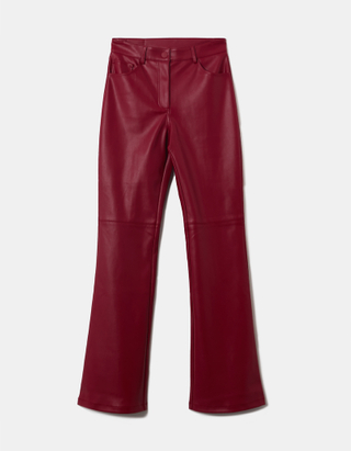 TALLY WEiJL, Pantalon Taille Haute Skinny Flare Rouge for Women