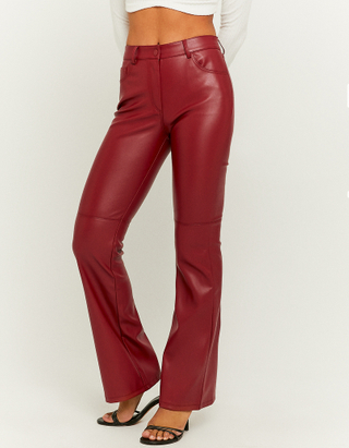TALLY WEiJL, Red High Waist Skinny Flare Trousers for Women