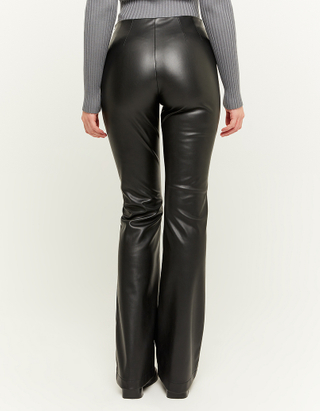 TALLY WEiJL, Black Faux Leather Trousers with Strass Detail for Women