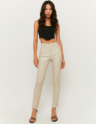 Beige High Waist Skinny Hose | TALLY 
