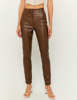 Brown High Waist Skinny Trousers 