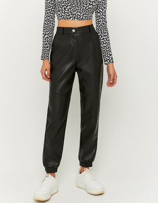 Black High Waist Joggers Trousers 