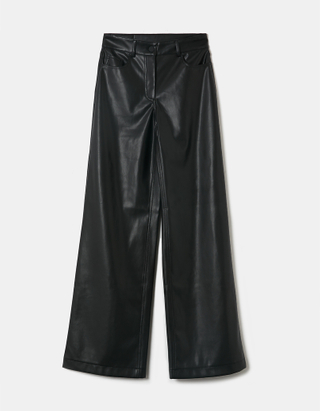 Pantalon Taille Haute Similicuir Noir