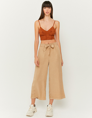 Pantaloni Culotte a Vita Media Beige | TALLY WEiJL Online Shop