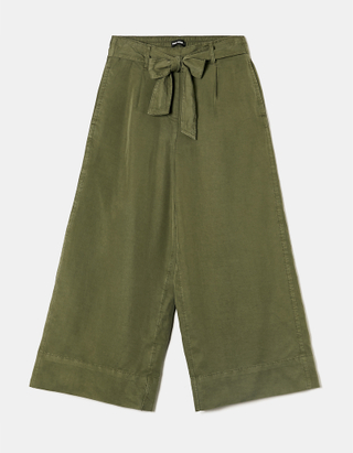 TALLY WEiJL, Green Culotte Trousers With Knot for Women