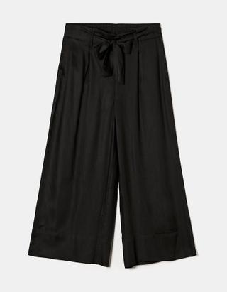 TALLY WEiJL, Black Culotte Trousers With Knot for Women