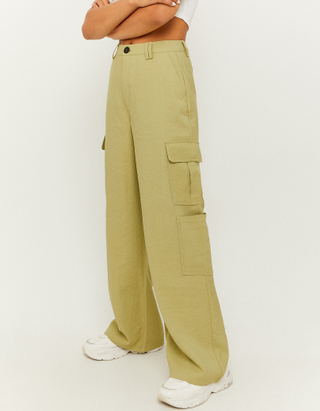 TALLY WEiJL, Grüne High Waist Cargo Trousers for Women
