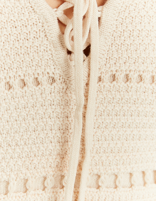 TALLY WEiJL, Beige Cropped Cardigan in Crochet for Women