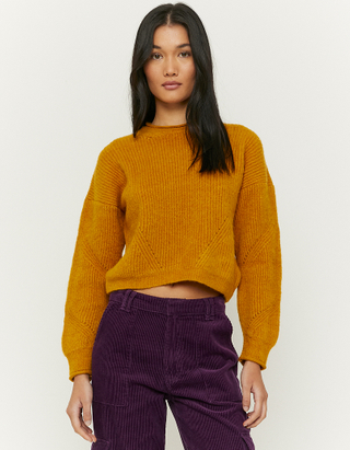 TALLY WEiJL, Pull en Maille Col Rond Jaune for Women