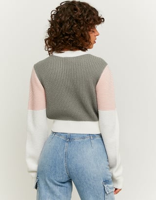 TALLY WEiJL, Cable Knit Colorblock Jumper  for Women