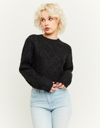 TALLY WEiJL, Black Cable Knit Jumper for Women