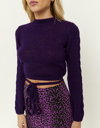 TALLY WEiJL, Pull Court Col Rond Violet for Women