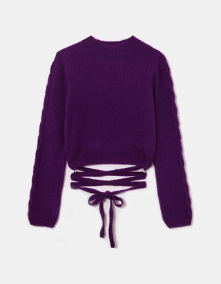 TALLY WEiJL, Pull Court Col Rond Violet for Women