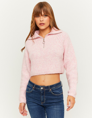 TALLY WEiJL, Rosa Melange Cropped Pullover for Women