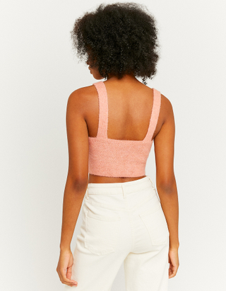 Cable Knit Embroidered Crop Top