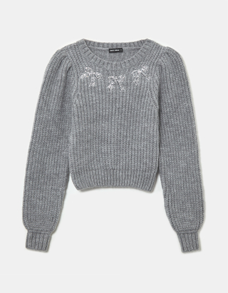 TALLY WEiJL, Grey Jumper with Bows for Women
